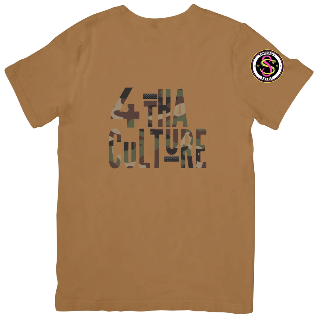 4 Tha Culture - Camo with Black Stripe - T-Shirt