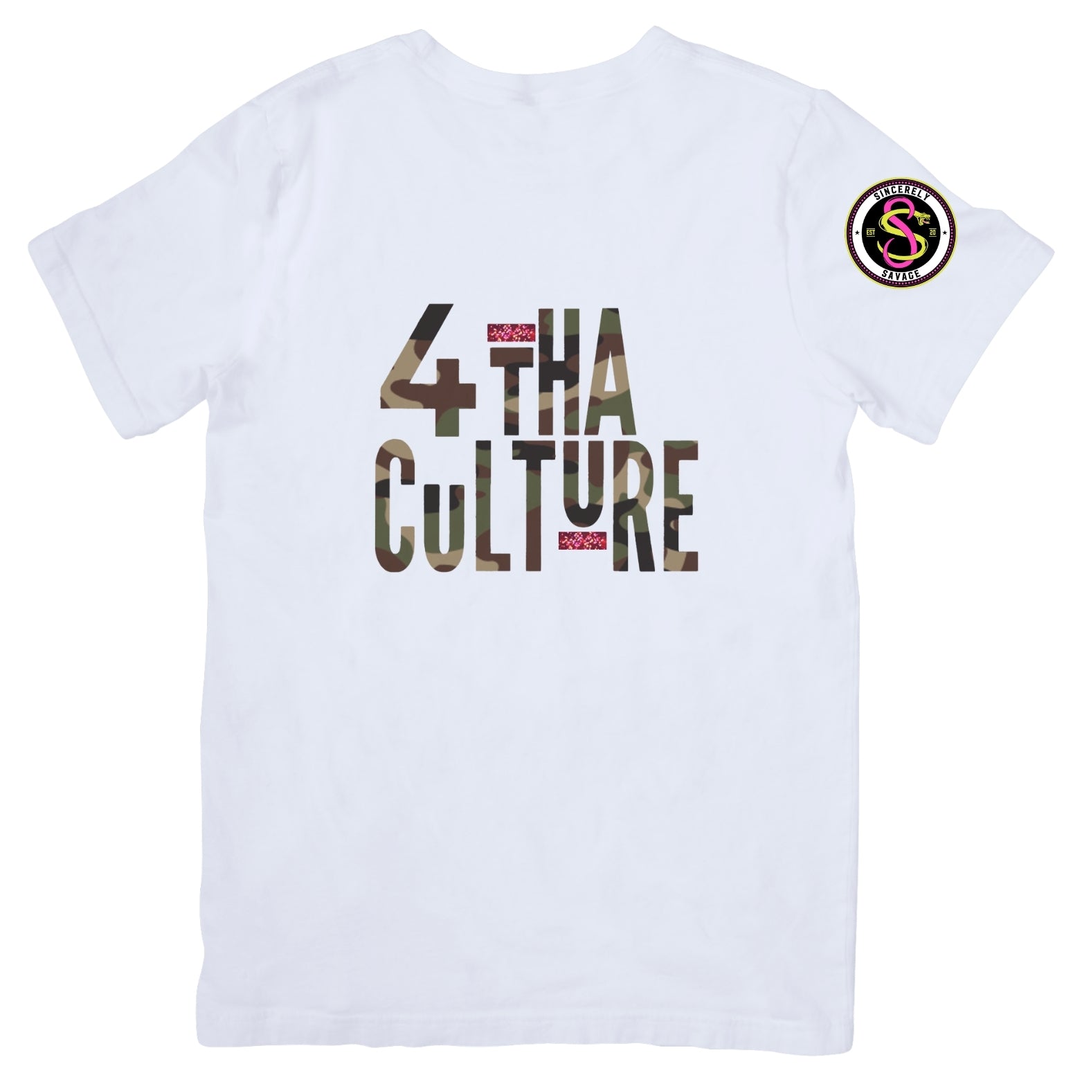 4 Tha Culture - Camo with Pink Stripe - T-Shirt