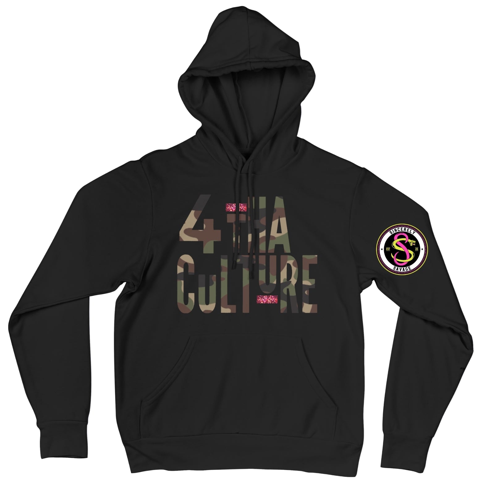 4 Tha Culture - Camo with Pink Stripe - Hoodie