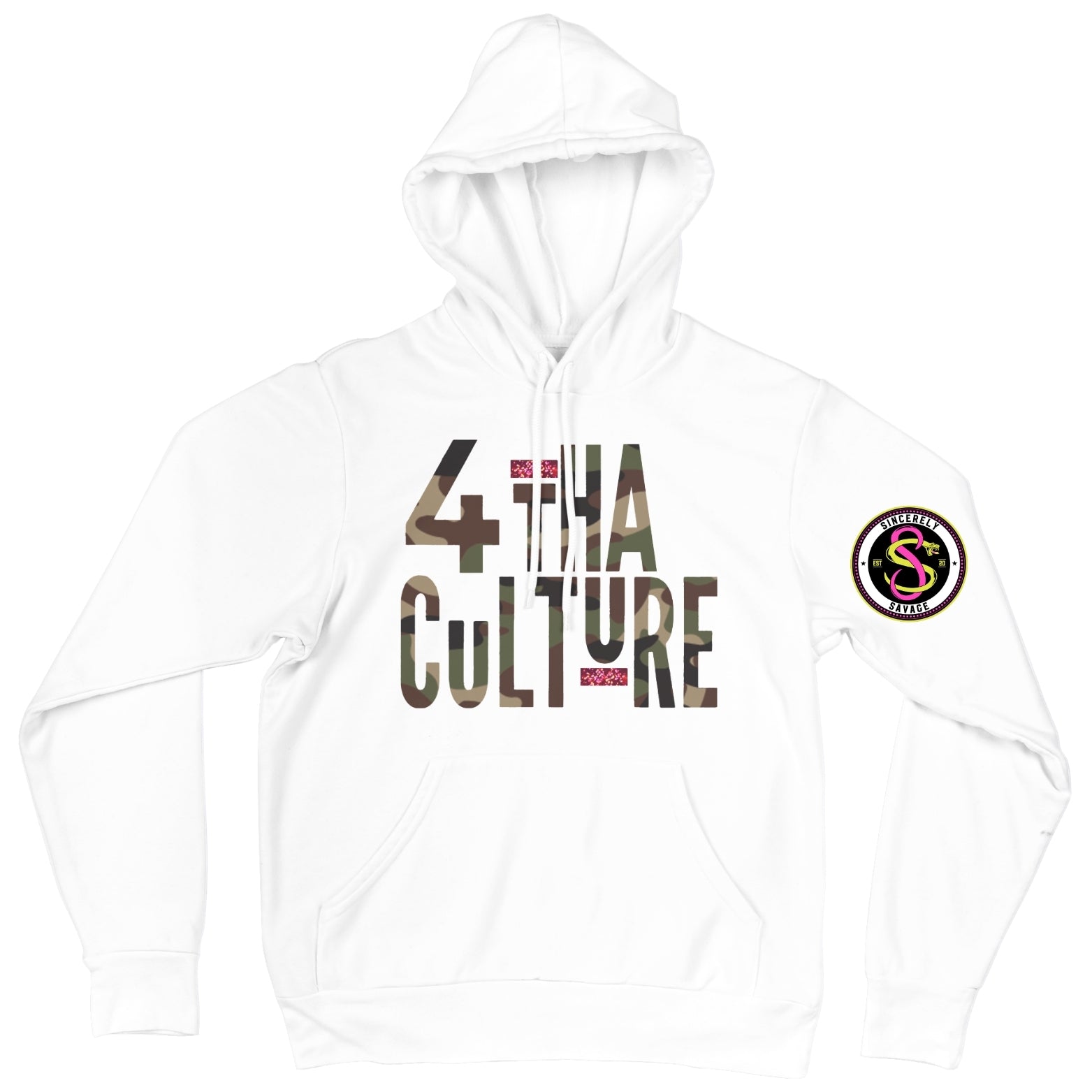 4 Tha Culture - Camo with Pink Stripe - Hoodie