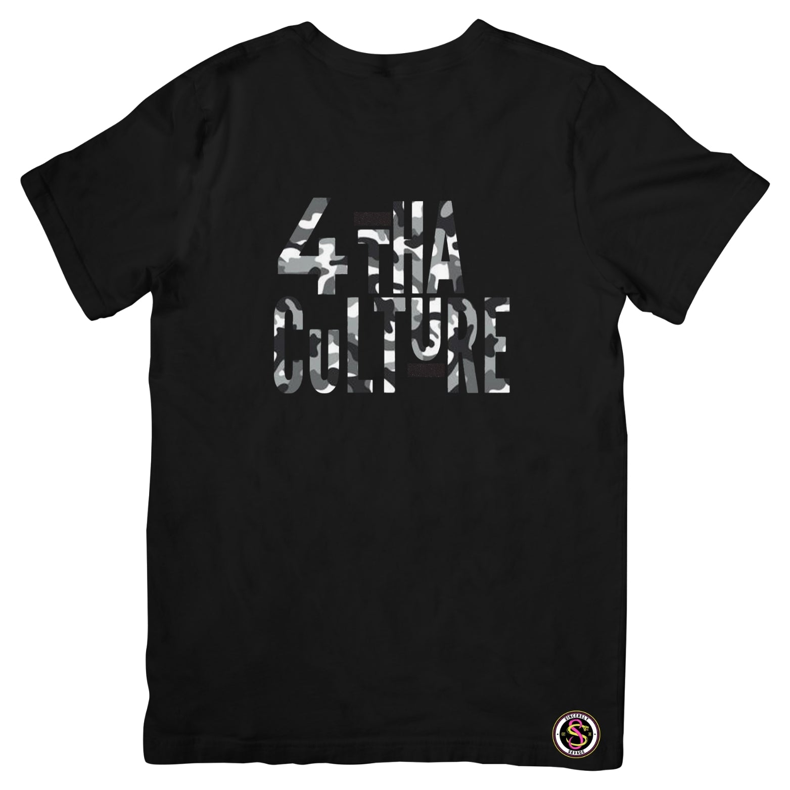 4 Tha Culture - Black and White Camo - T-Shirt