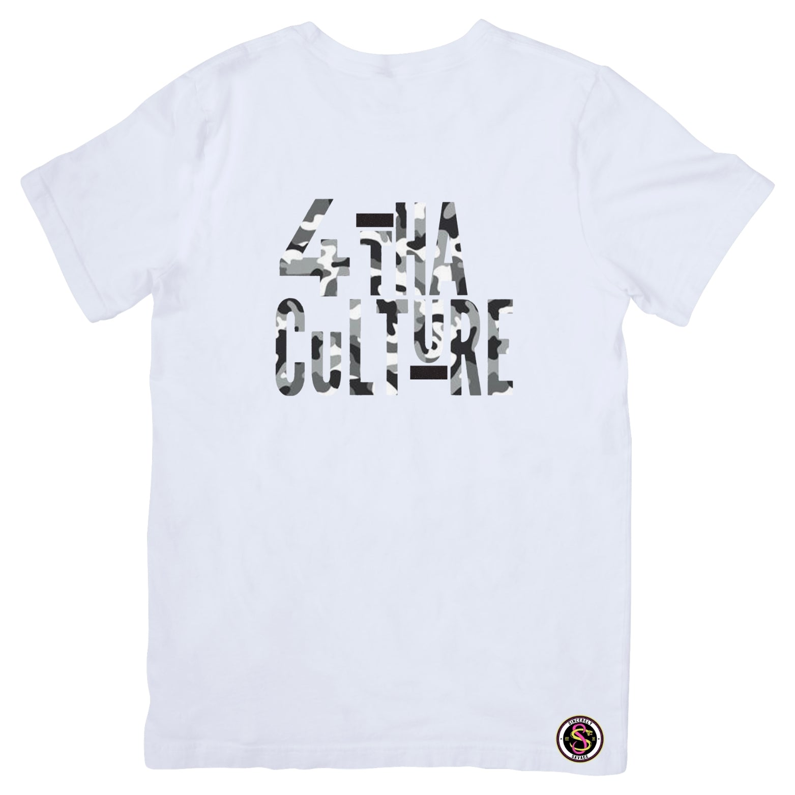 4 Tha Culture - Black and White Camo - T-Shirt