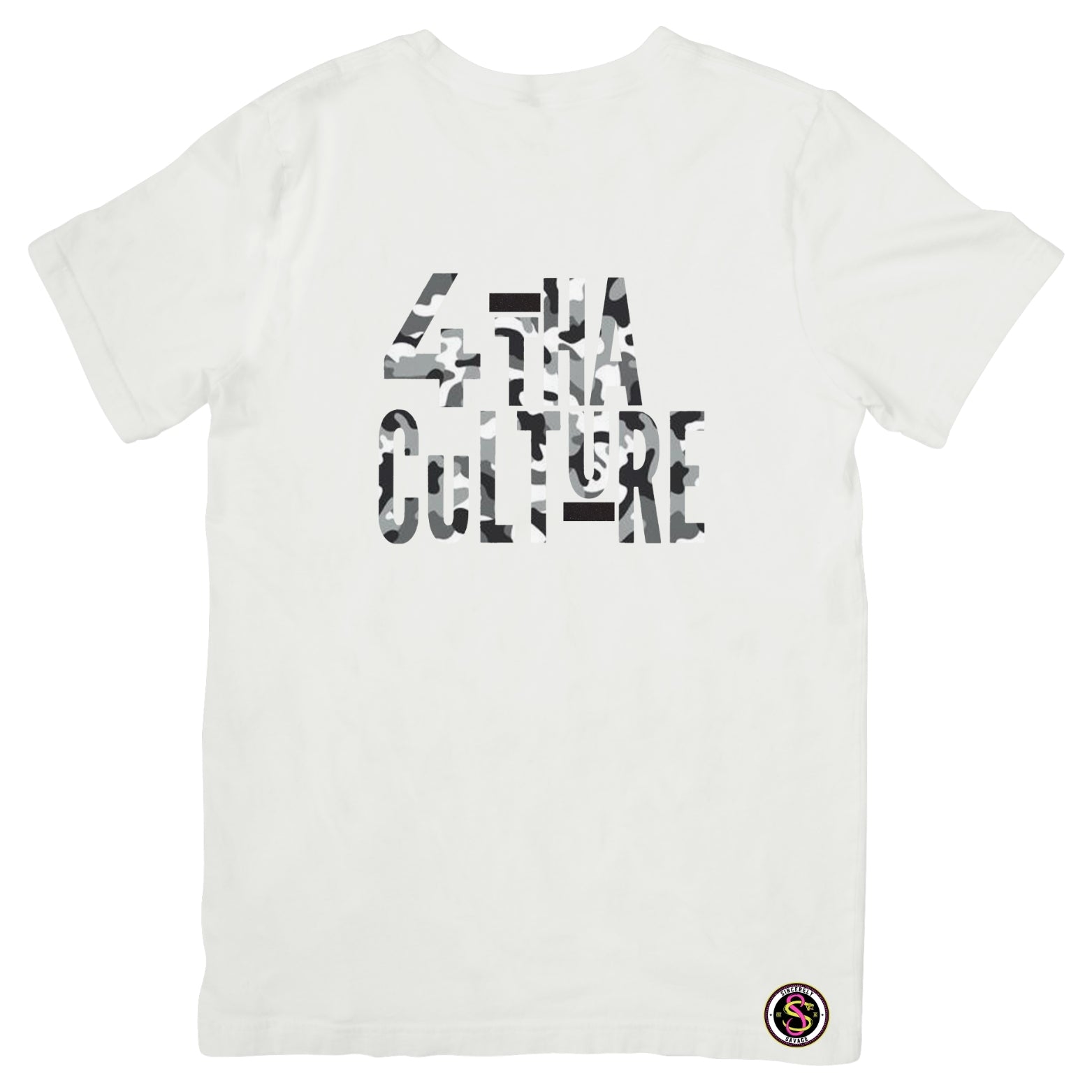 4 Tha Culture - Black and White Camo - T-Shirt
