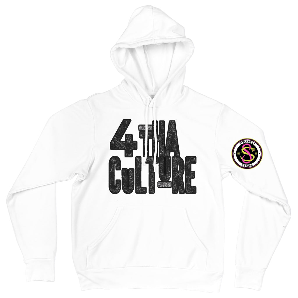 4 Tha Culture - Black Leopard with Black and White Leopard Stripe - Hoodie