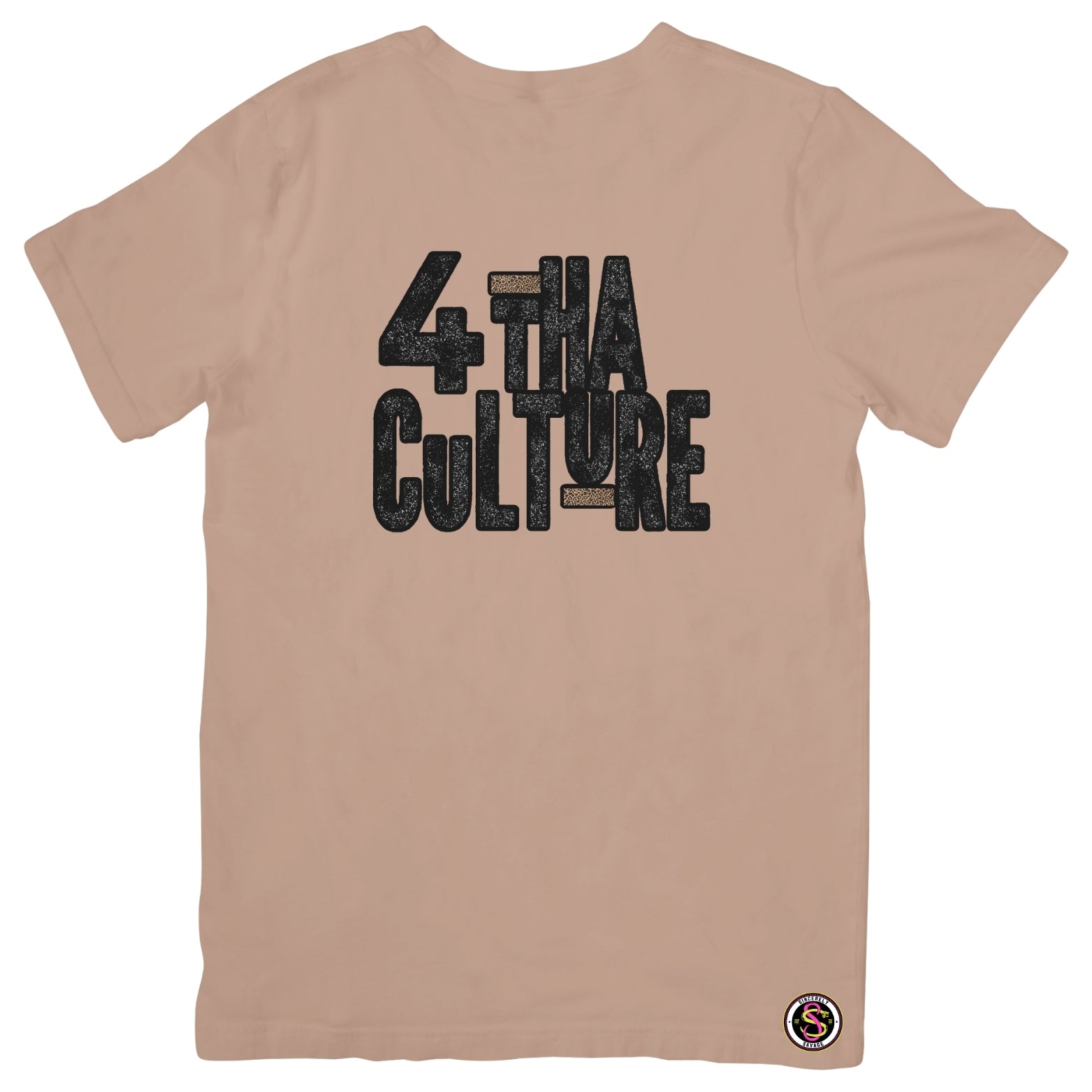 4 Tha Culture - Black Leopard with Leopard Stripe - T-Shirt