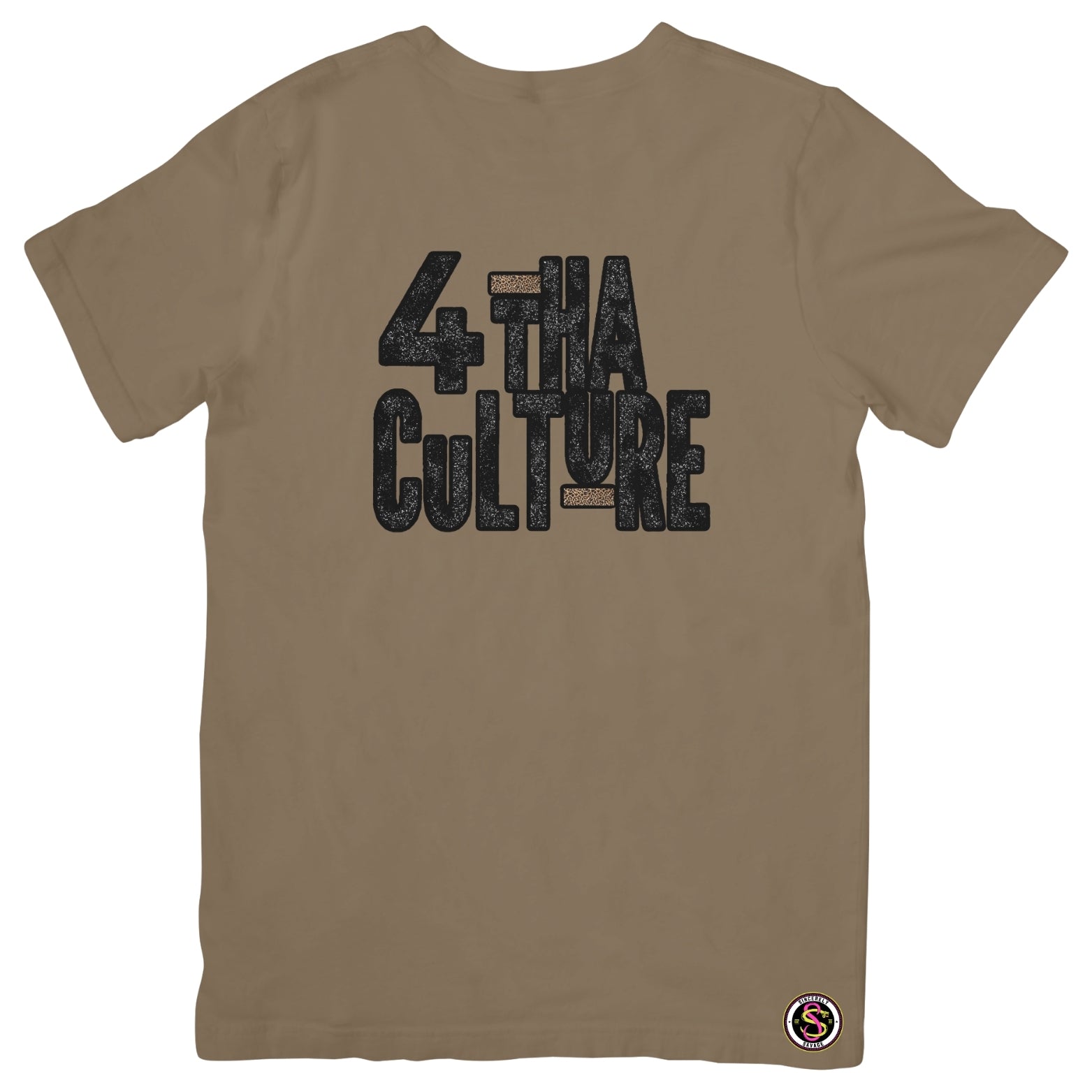 4 Tha Culture - Black Leopard with Leopard Stripe - T-Shirt