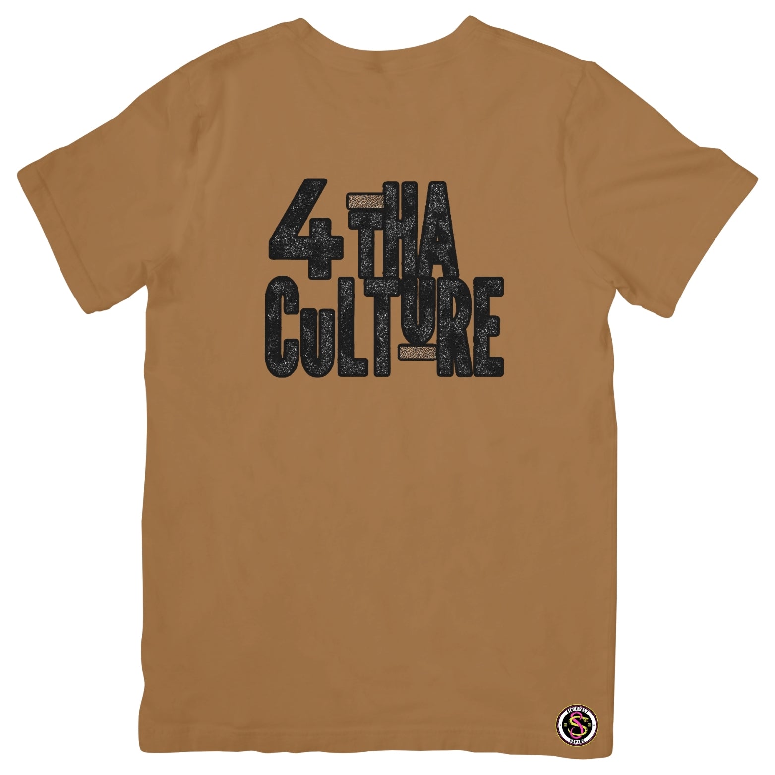 4 Tha Culture - Black Leopard with Leopard Stripe - T-Shirt