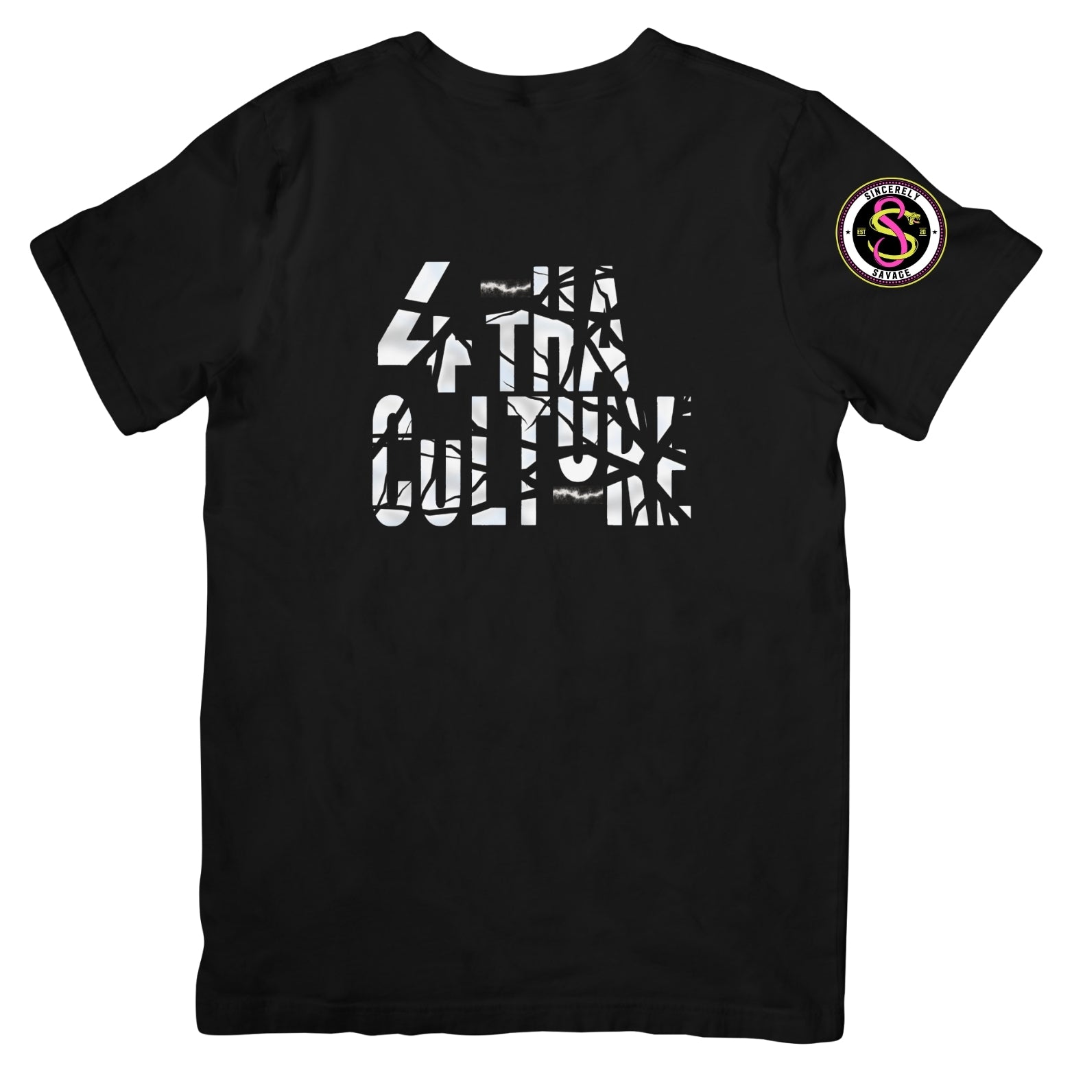 4 Tha Culture - Cracked Black and White - T-Shirt