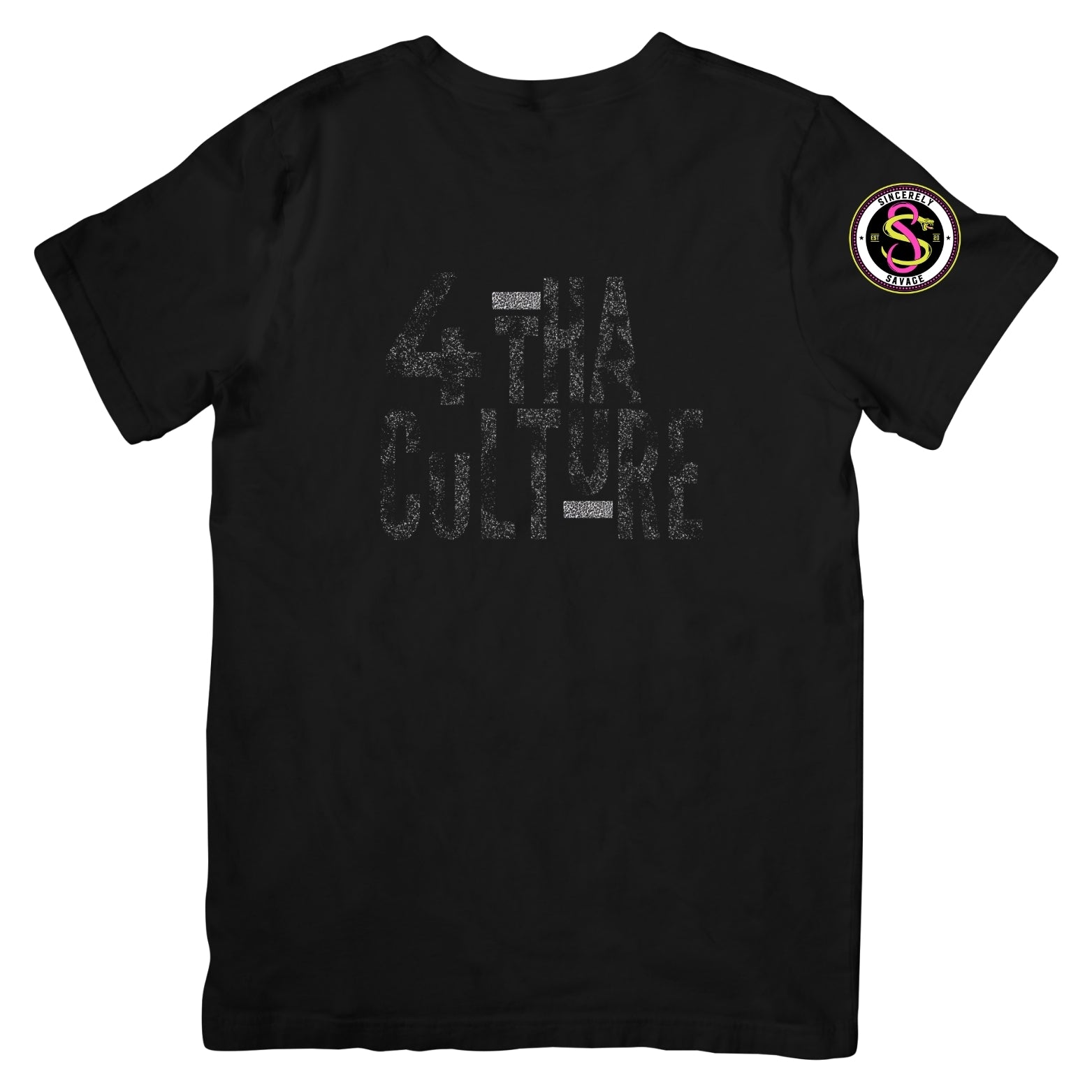 4 Tha Culture - Black Leopard with Black and White Leopard Stripe - T-Shirt