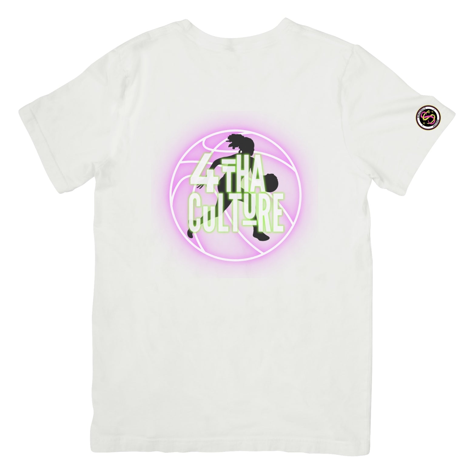 4 Tha Culture - Black Player Silhouette Pink Neon Basketball - T-Shirt