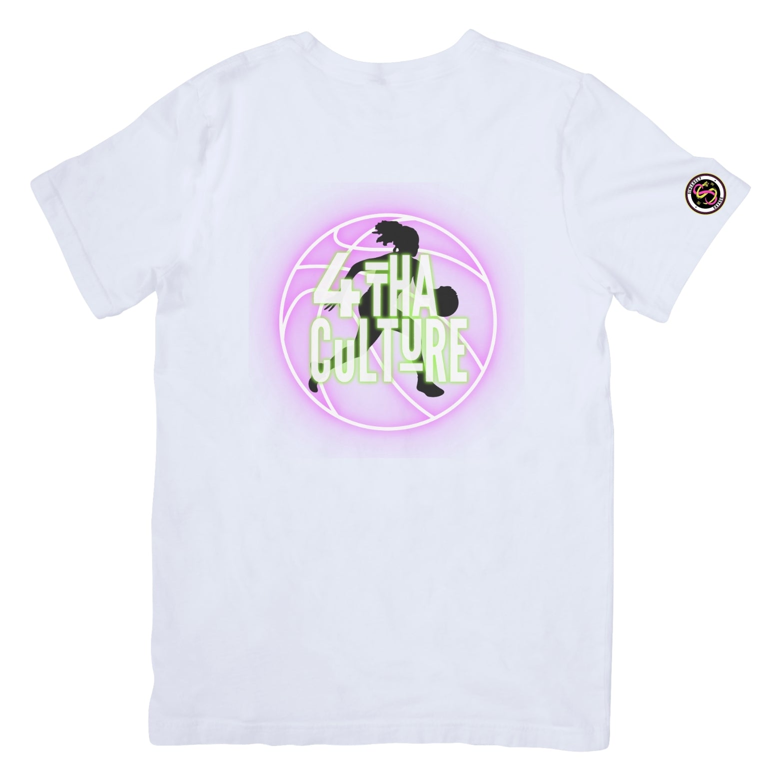 4 Tha Culture - Black Player Silhouette Pink Neon Basketball - T-Shirt