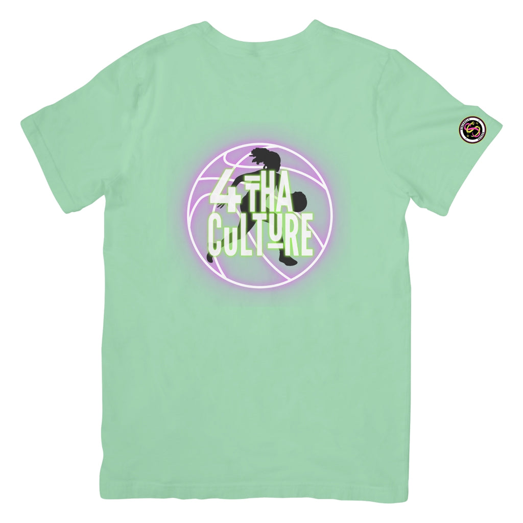 4 Tha Culture - Black Player Silhouette Pink Neon Basketball - T-Shirt