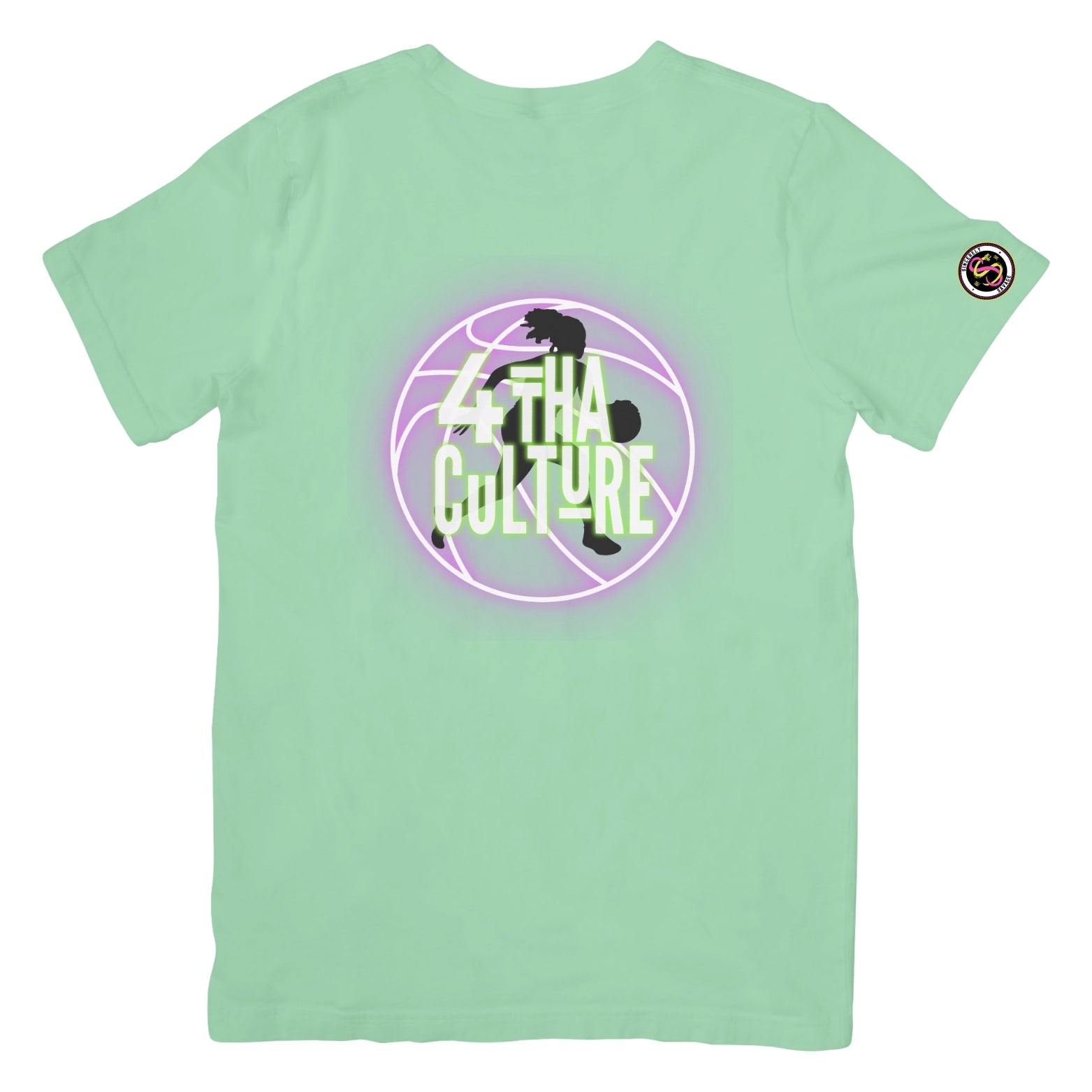 4 Tha Culture - Black Player Silhouette Pink Neon Basketball - T-Shirt