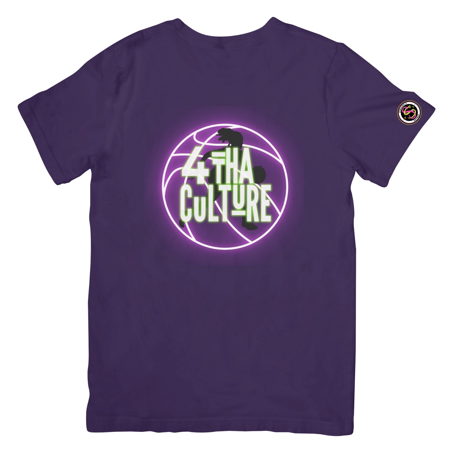 4 Tha Culture - Black Player Silhouette Pink Neon Basketball - T-Shirt