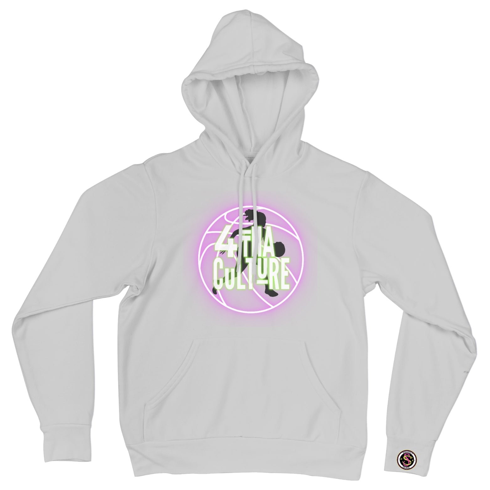 4 Tha Culture - Black Player Silhouette Pink Neon Basketball - Hoodie