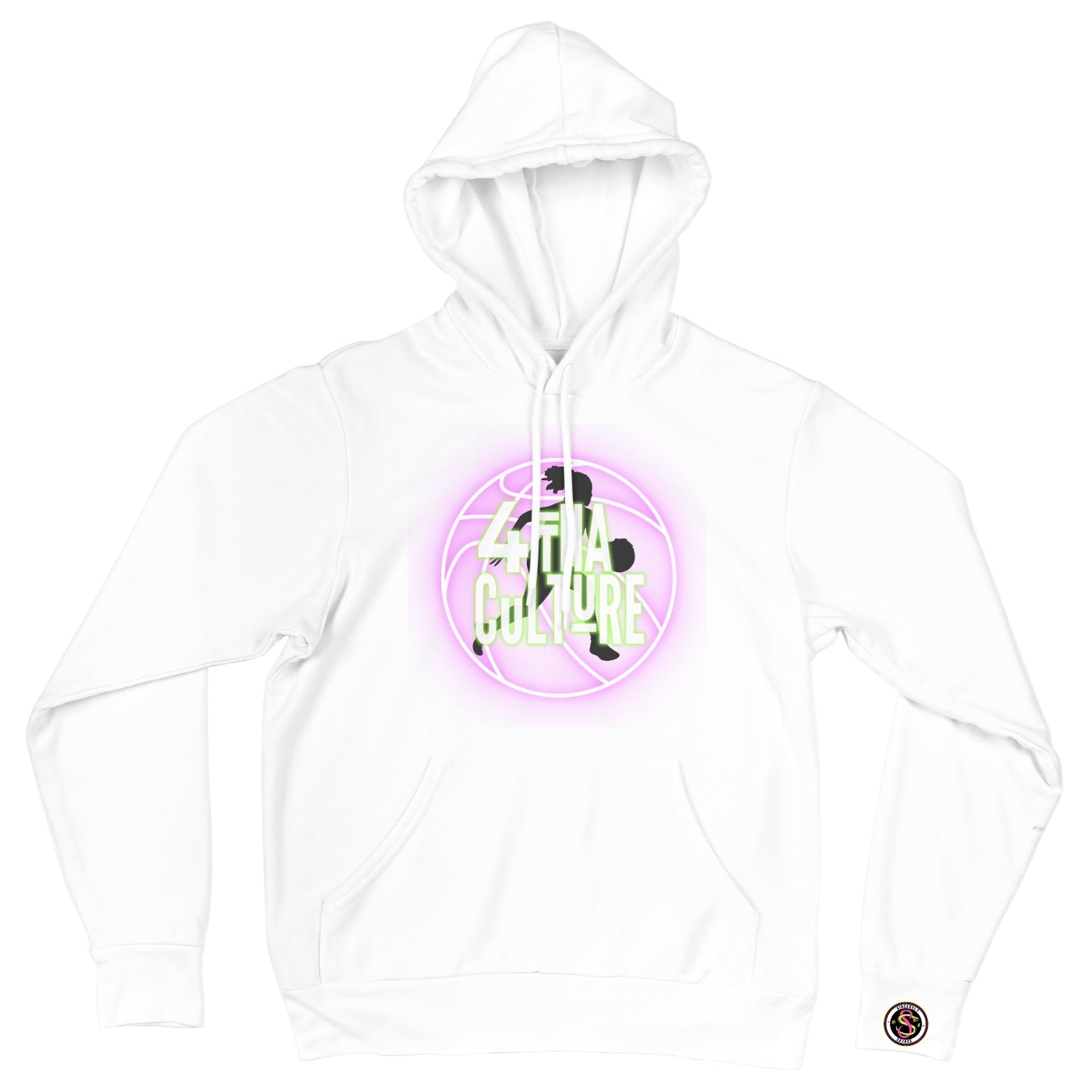 4 Tha Culture - Black Player Silhouette Pink Neon Basketball - Hoodie