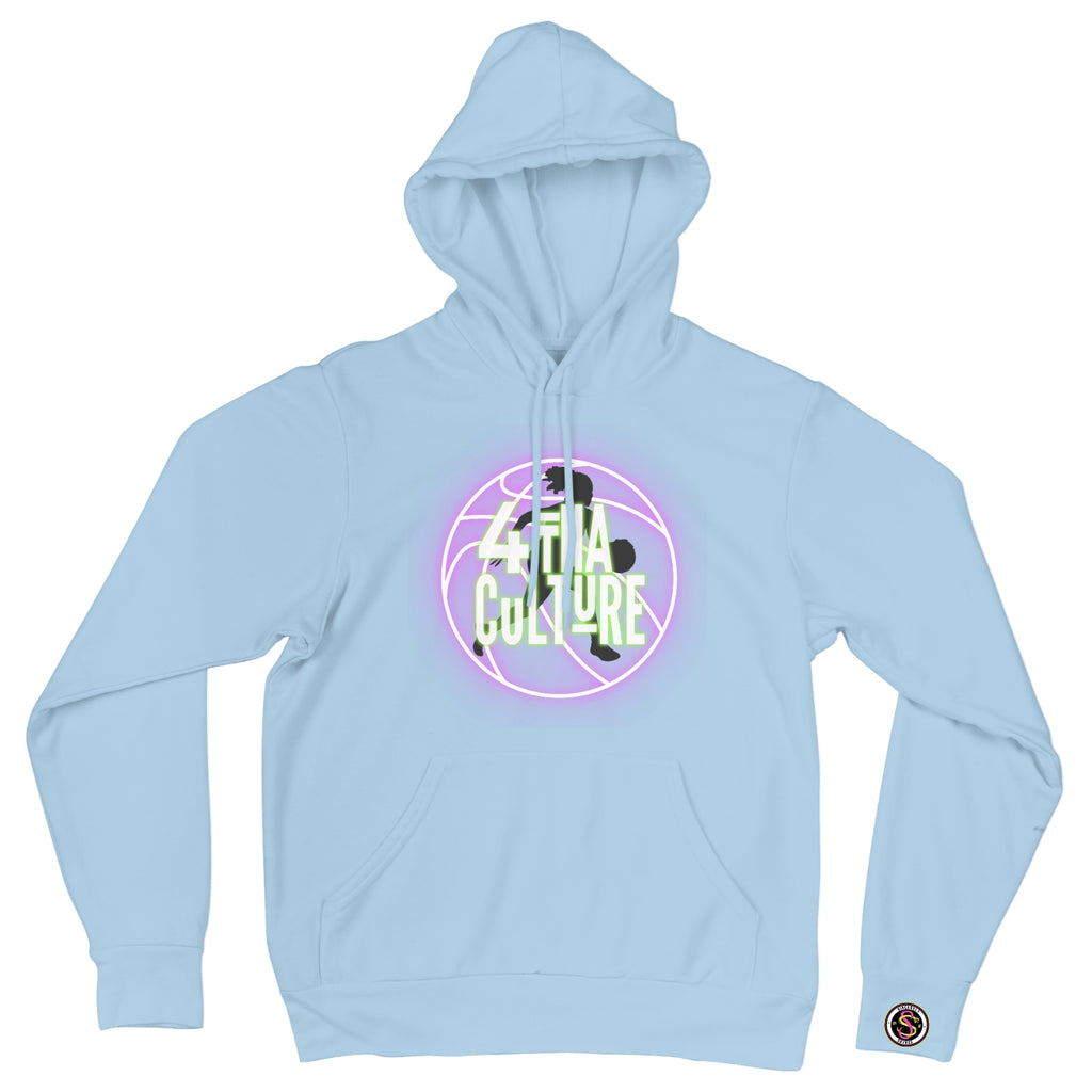 4 Tha Culture - Black Player Silhouette Pink Neon Basketball - Hoodie