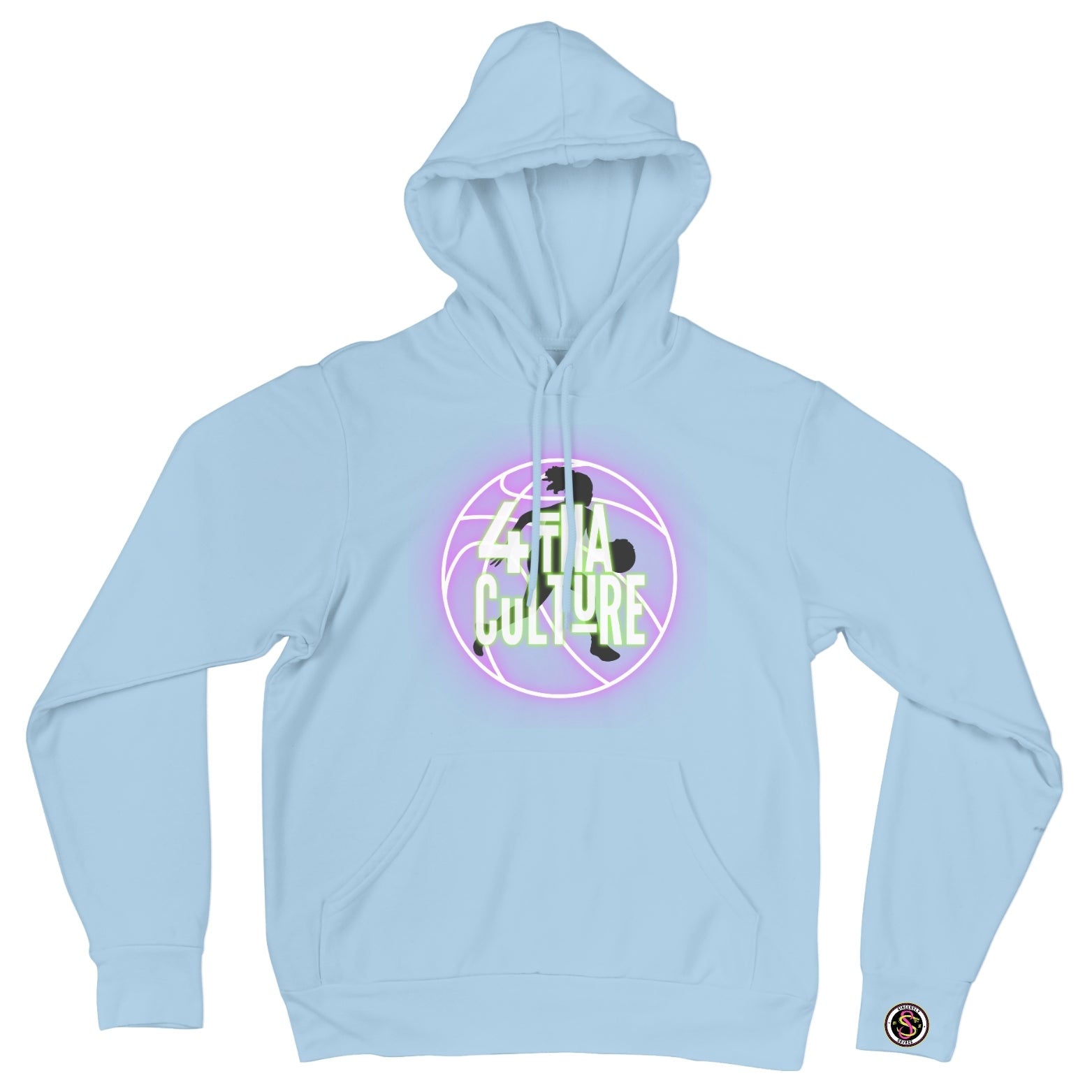 4 Tha Culture - Black Player Silhouette Pink Neon Basketball - Hoodie