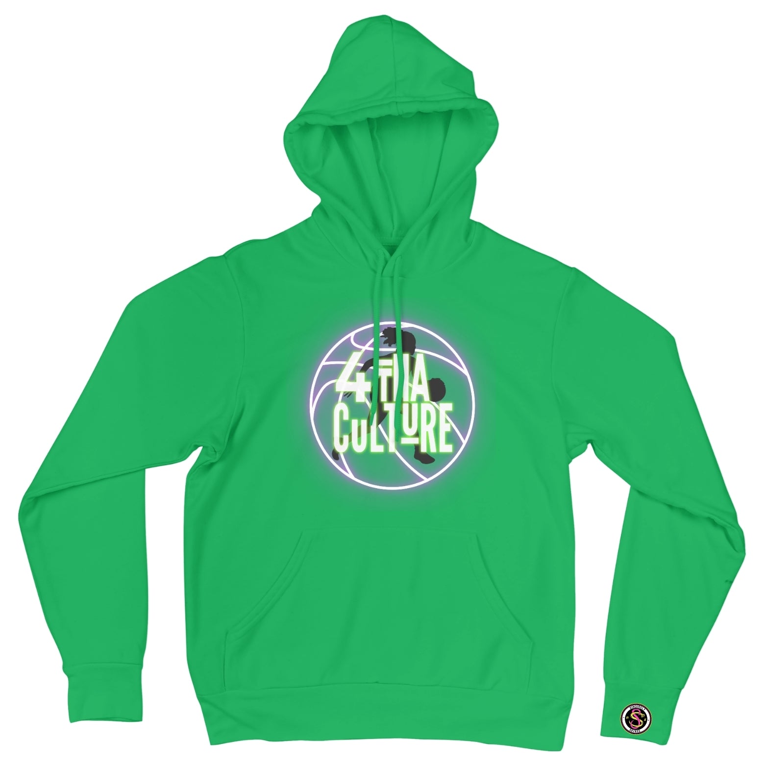 4 Tha Culture - Black Player Silhouette Pink Neon Basketball - Hoodie