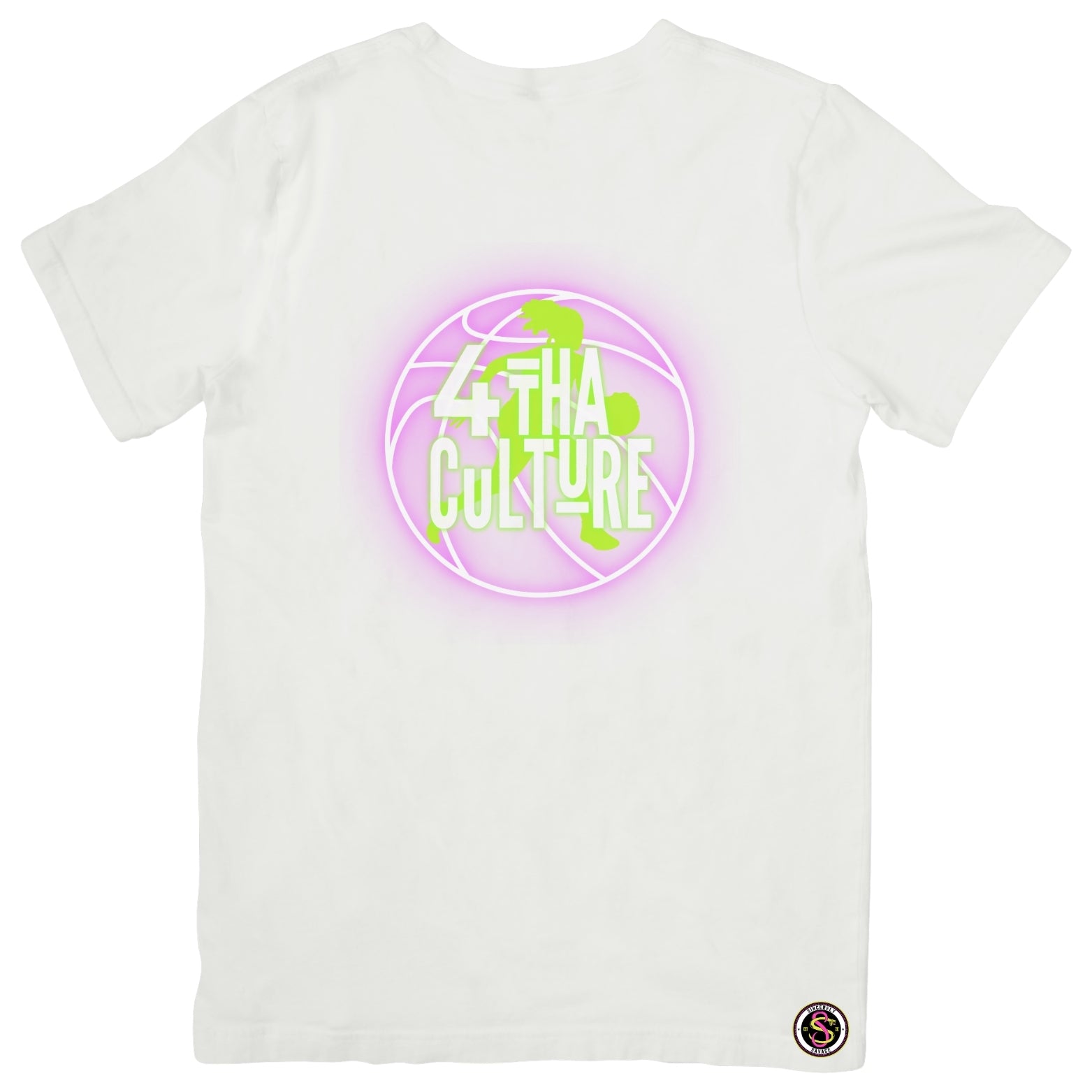 4 Tha Culture - Green Player Silhouette Pink Neon Basketball - T-Shirt