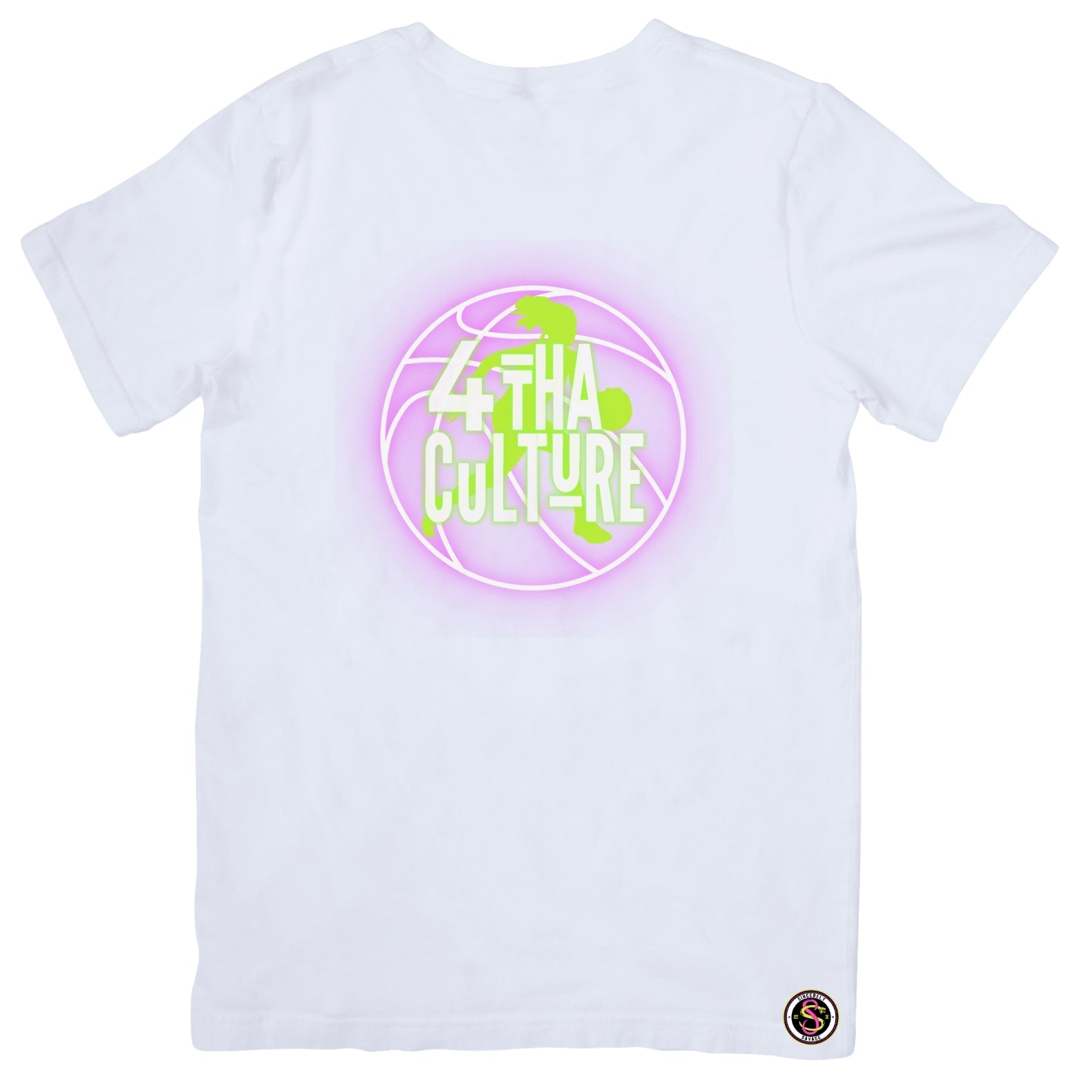 4 Tha Culture - Green Player Silhouette Pink Neon Basketball - T-Shirt