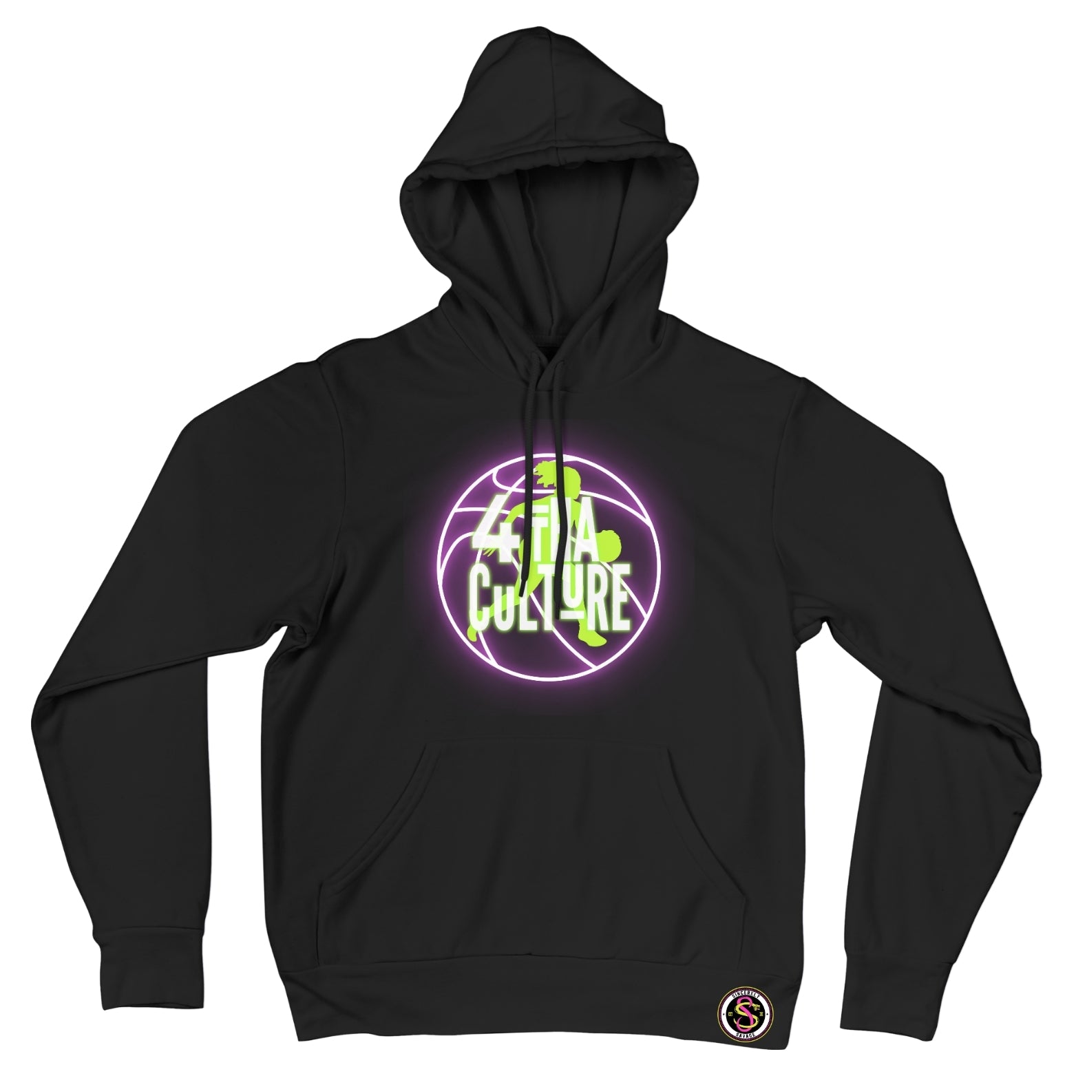 4 Tha Culture - Green Player Silhouette Pink Neon Basketball - Hoodie