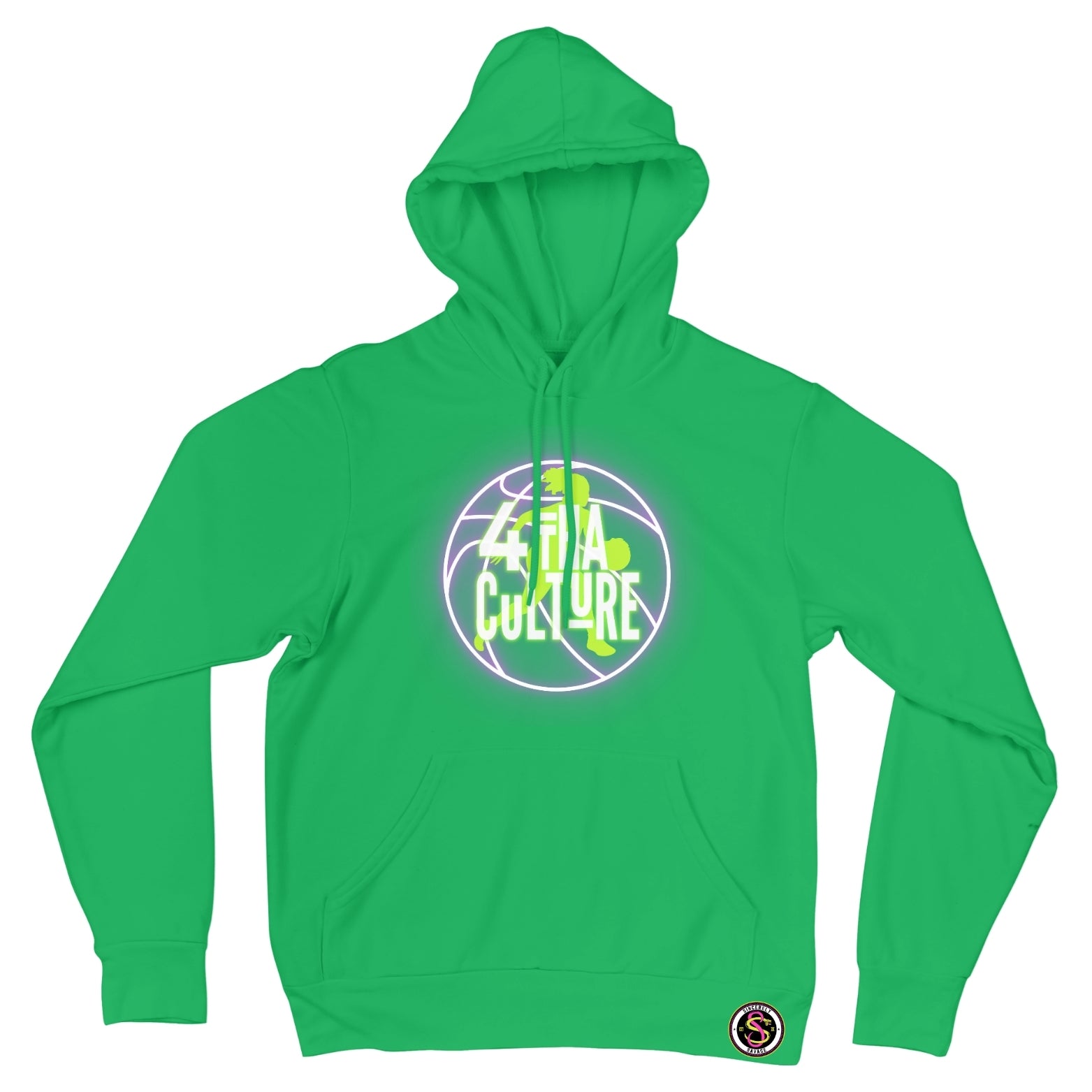4 Tha Culture - Green Player Silhouette Pink Neon Basketball - Hoodie