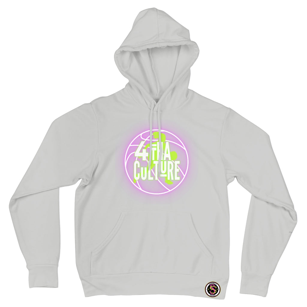4 Tha Culture - Green Player Silhouette Pink Neon Basketball - Hoodie